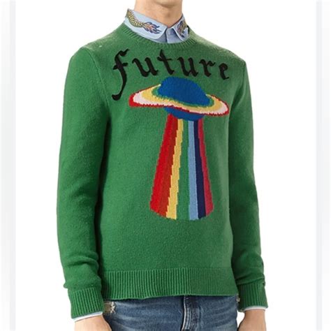 gucci sweater green rainbow alien|Gucci handbags.